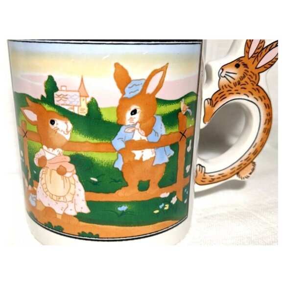 Peter Rabbit Bunny Handled Mug Ceramic Cup Easter Bunnies Art Mark NEW - Picture 3 of 6